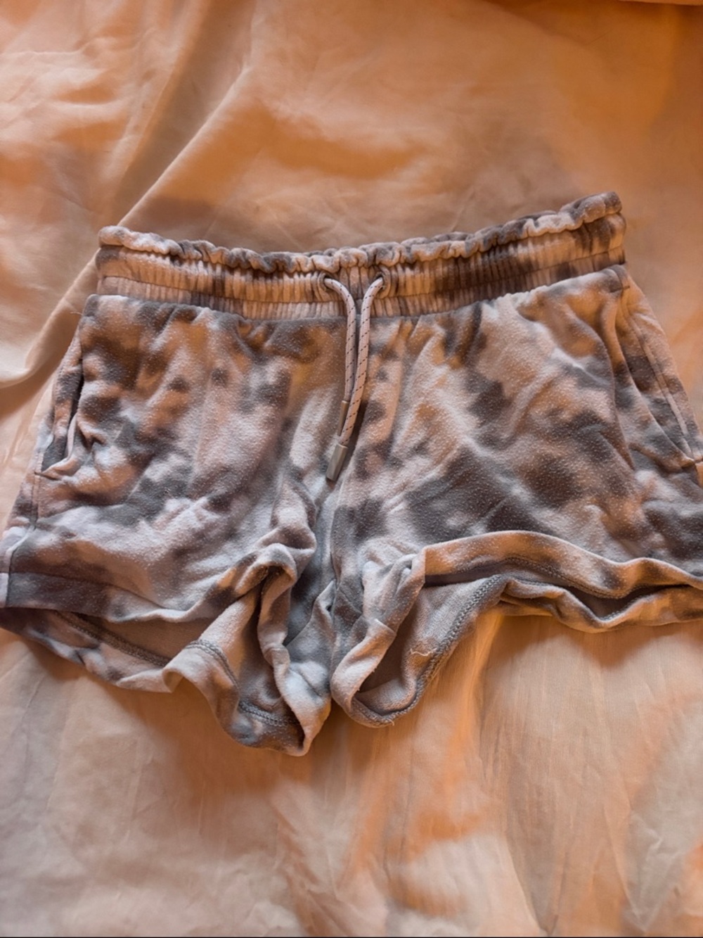 Athleta Girl Plush Lounge Shorts - Light Gray and Cream
